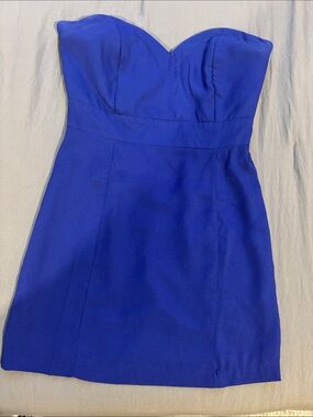 Strapless Royal Blue Sheath Dress